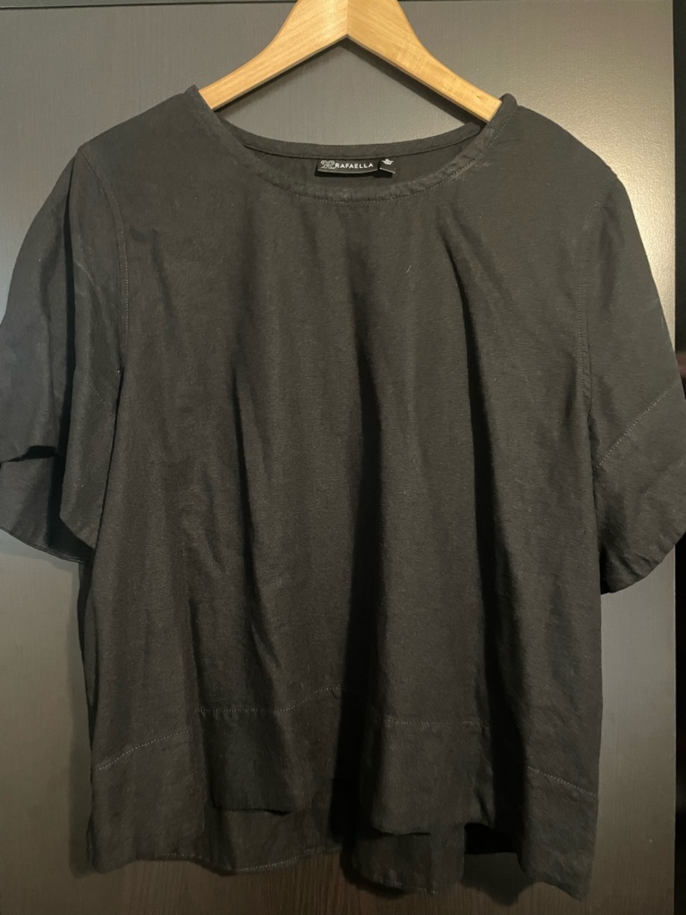 NWOT Rafaella Women’s Black Linen Blend Shirt
